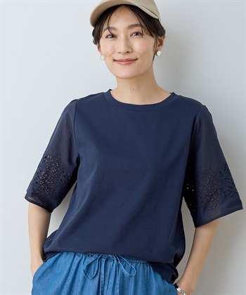 DECOY 【ひやさら】【UVカット】刺しゅうスリーブTシャツ_variationthumb_3