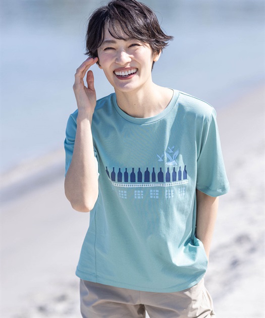 ひやさら】【UVカット】【友桝飲料コラボ】ロゴプリントTシャツ DECOY