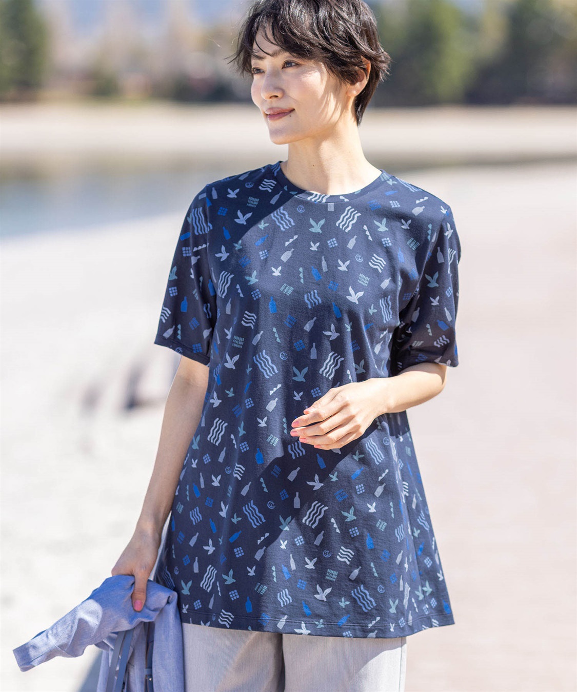 DECOY 【ひやさら】【UVカット】【友桝飲料コラボ】プリントチュニックTシャツ_main