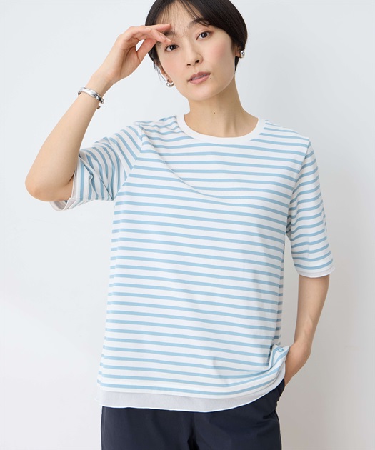 部分シアーボーダーTシャツ DECOY｜クロスプラス公式通販サイト