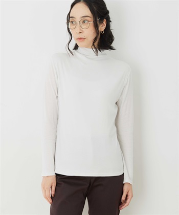 コットンガーゼハイネック(グレー-S)