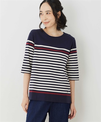 パネルボーダープルオーバー(ネイビー-M)