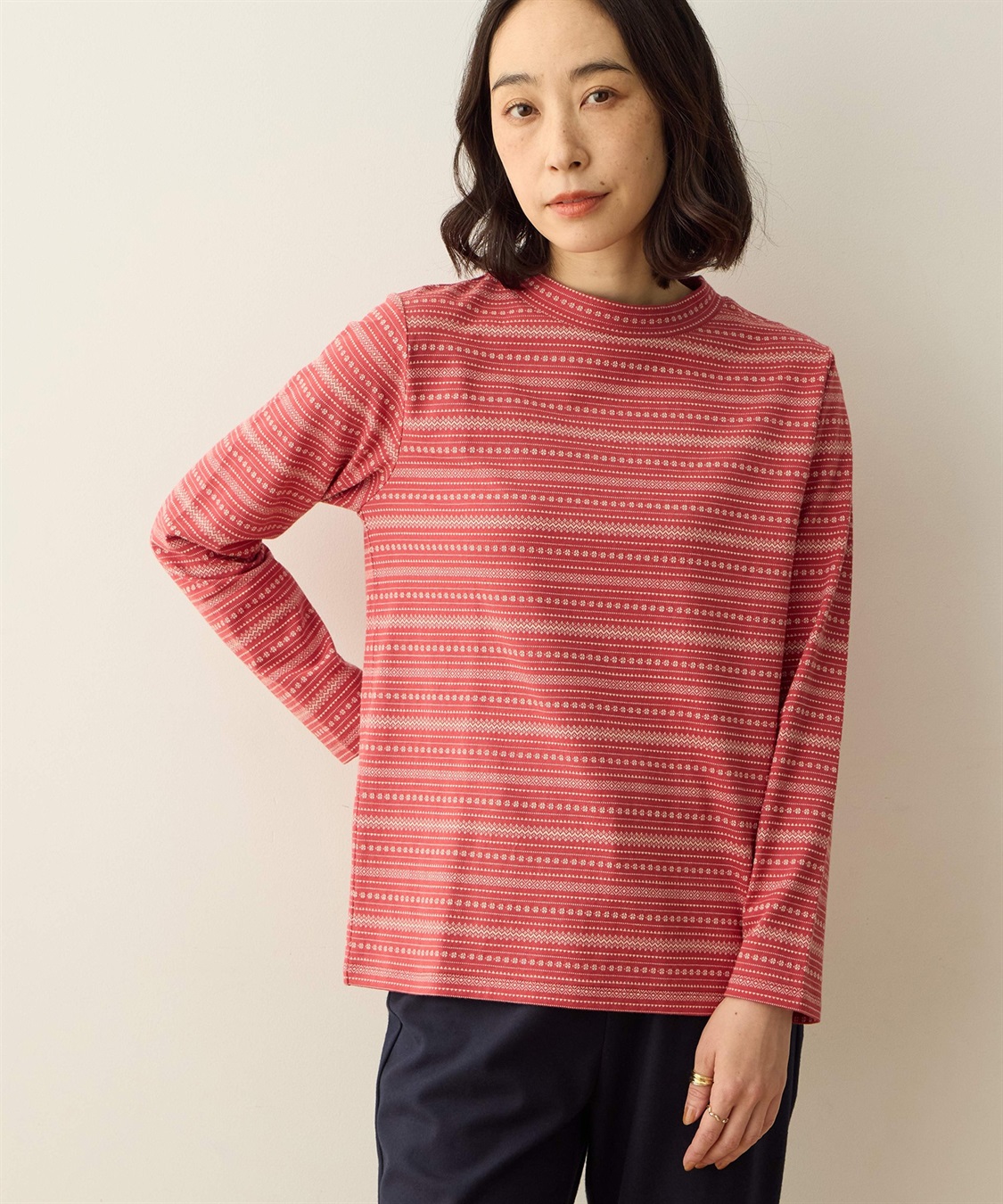 DECOY ジャガードボーダーハイネックプルオーバー_variation_2