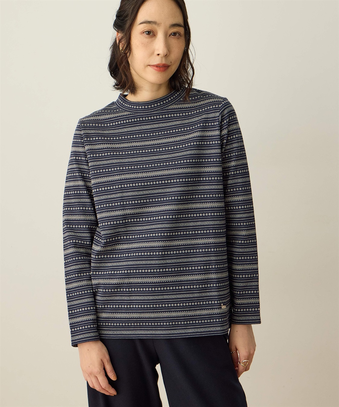 DECOY ジャガードボーダーハイネックプルオーバー_variation_3