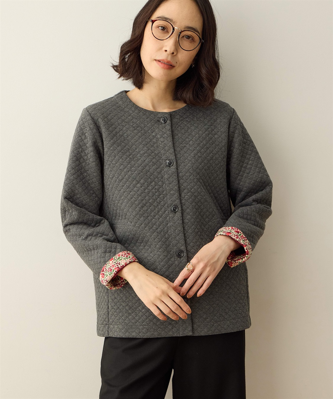 DECOY リバティプリントキルトカーディガン_variation_1