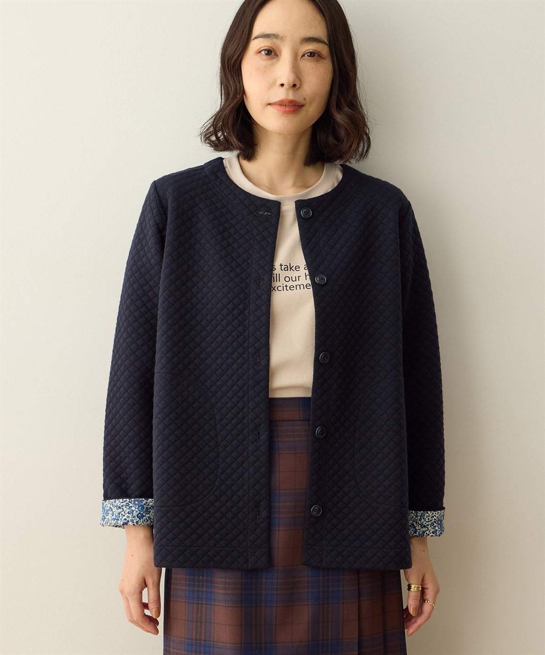 DECOY リバティプリントキルトカーディガン_variation_2