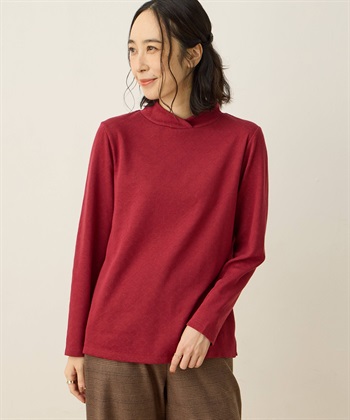 ショールカラープルオーバー(レッド-M)