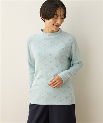 シアバターハイネックプルオーバー(グリーン-M)