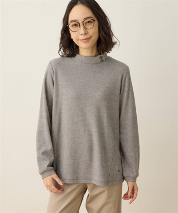 ジャガードカットソー(グレー-M)