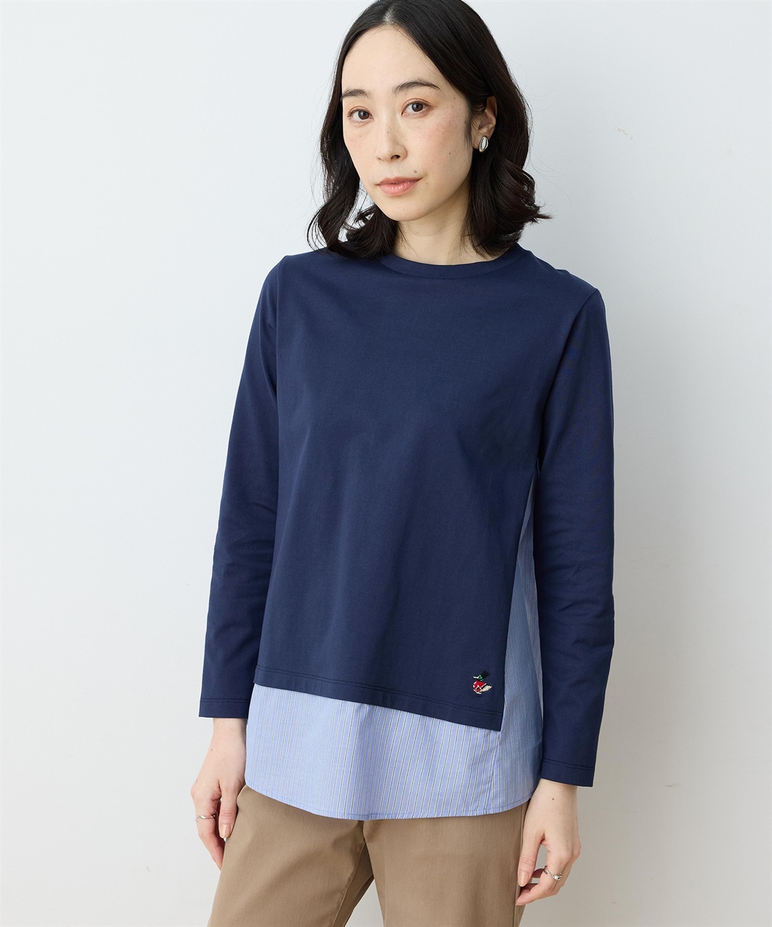 DECOY 【chiyoさんコラボ】ロンドンマーチストライプドッキングプルオーバー【オーガニックコットンブレンド】_variation_2