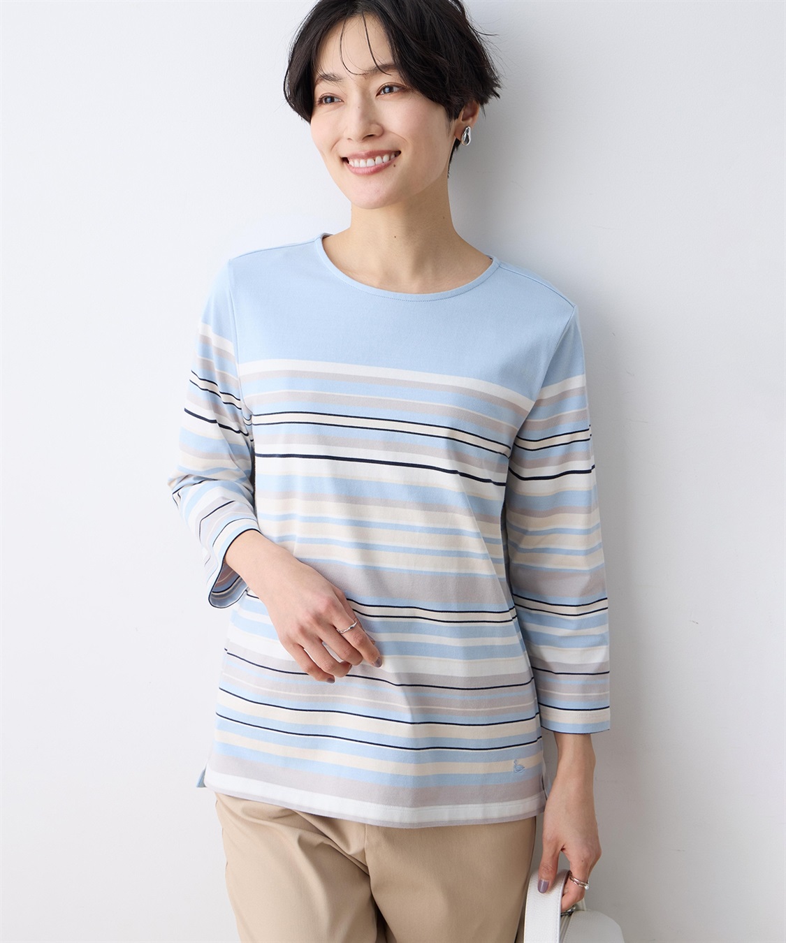 DECOY パネルボーダーＴシャツ【オーガニックコットンブレンド】_variation_2