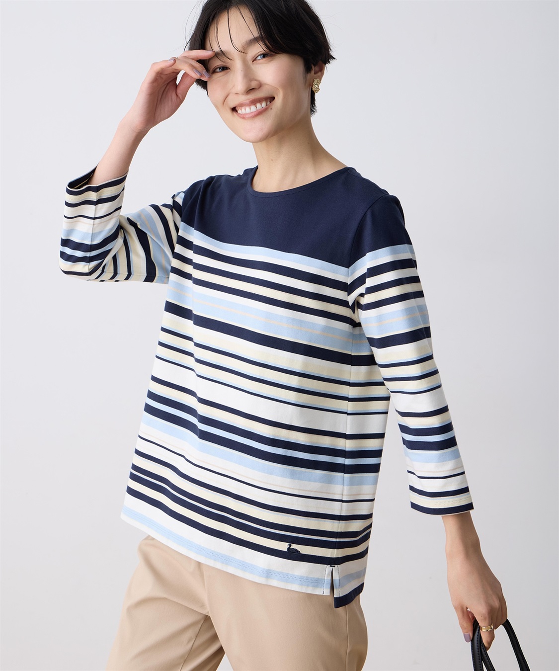 DECOY パネルボーダーＴシャツ【オーガニックコットンブレンド】_variation_3