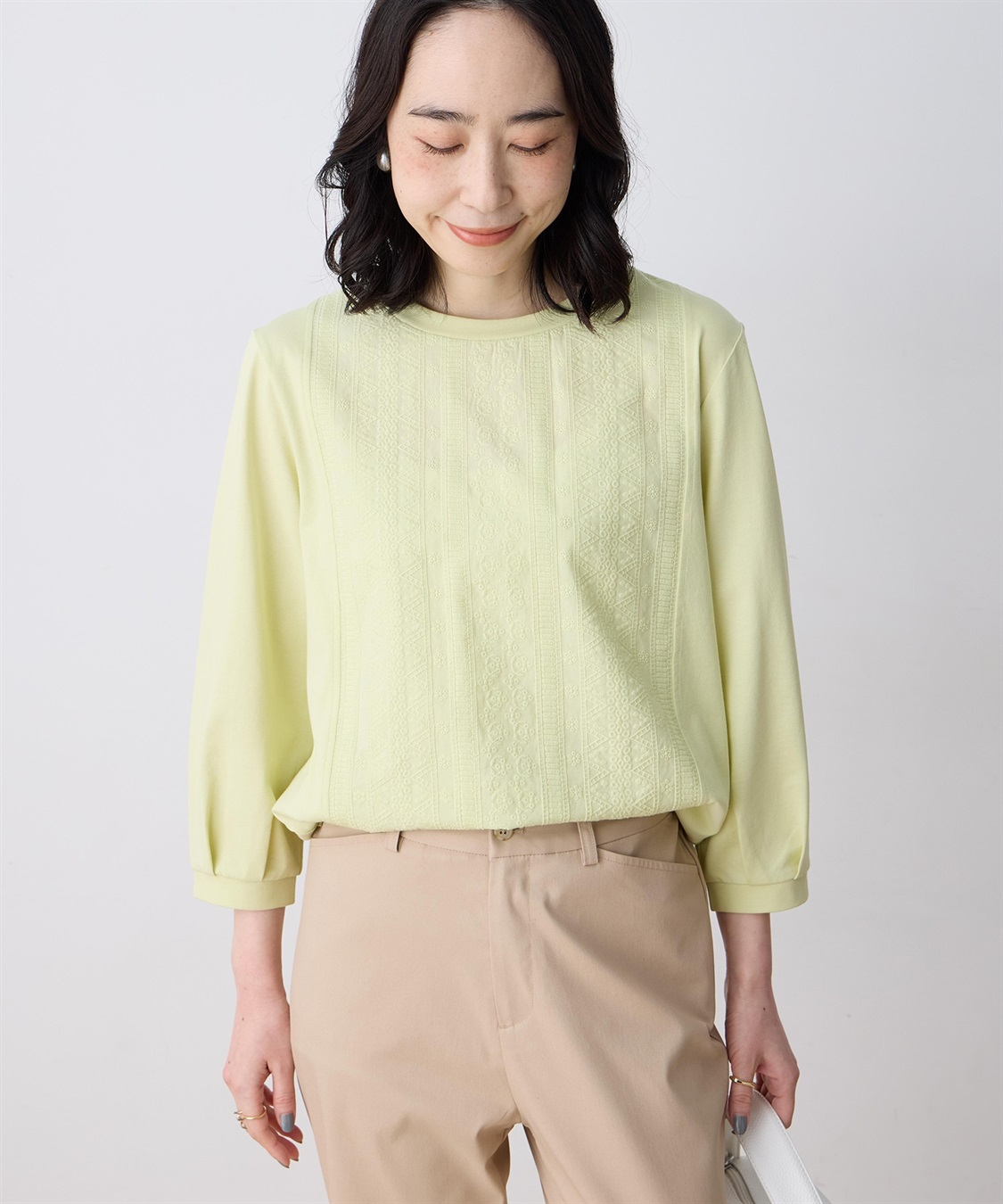 DECOY 刺しゅうレースドッキングプルオーバー_main