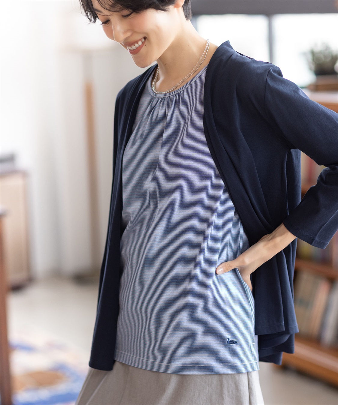 DECOY ボーダー・ドットタンクトップ【UVカット・接触冷感】【オーガニックコットン】_main