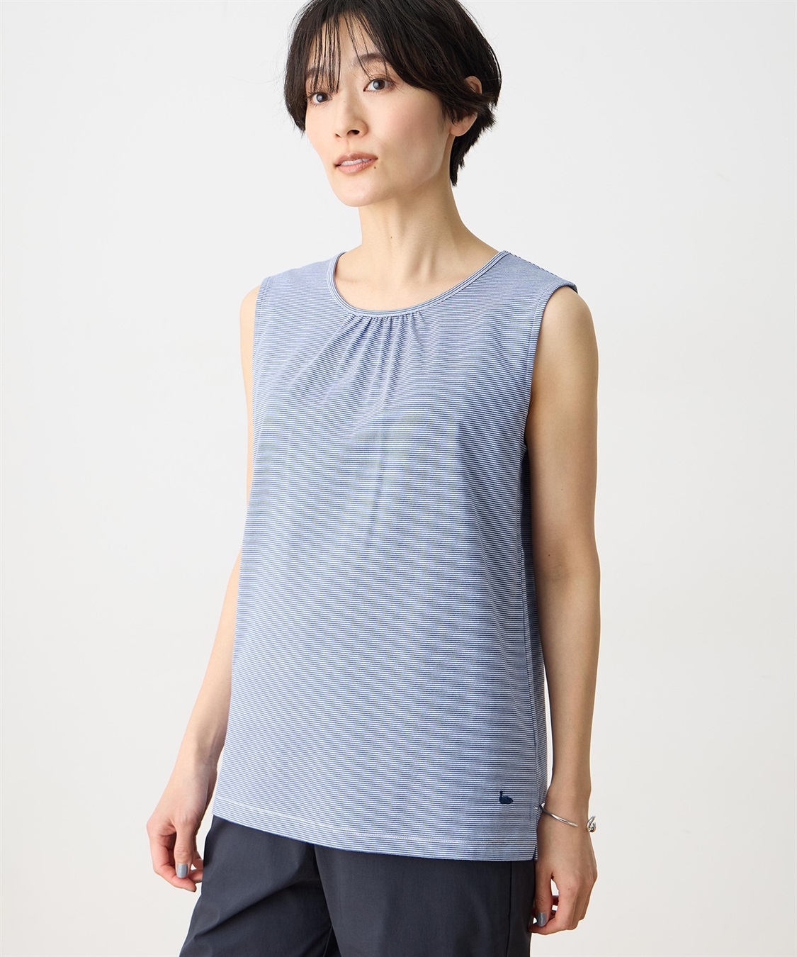 DECOY ボーダー・ドットタンクトップ【UVカット・接触冷感】【オーガニックコットン】_variation_2