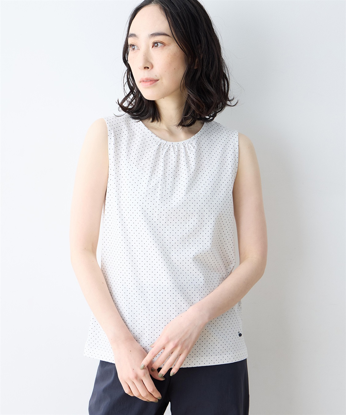 DECOY ボーダー・ドットタンクトップ【UVカット・接触冷感】【オーガニックコットン】_variation_3