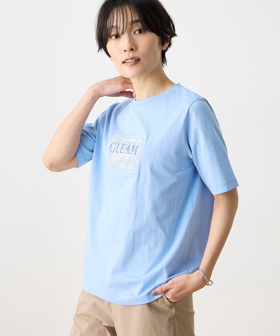DECOY 【Liberty】リバティプリント半袖Tシャツ【UVカット・接触冷感・オーガニックコットンブレンド】_variation_2
