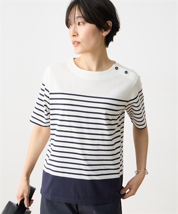 DECOY 【Liberty】リバティプリントパネルボーダープルオーバー【UVカット・接触冷感】【オーガニックコットン】_variationthumb_2