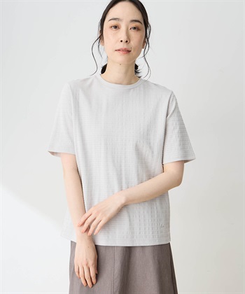 DECOY 【ひやさらコットン】ジャガードチュニックTシャツ【綿100％・接触冷感・UVカット】_variationthumb_1