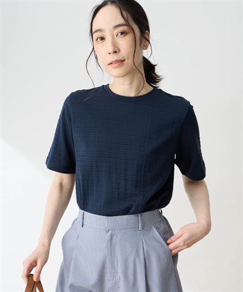 DECOY 【ひやさらコットン】ジャガードチュニックTシャツ【綿100％・接触冷感・UVカット】_variationthumb_3