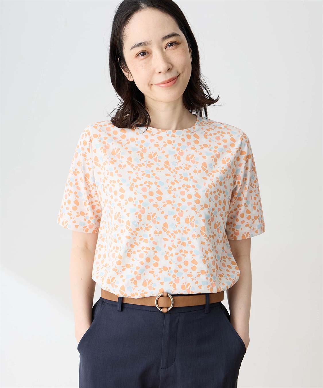 DECOY 【in Bloomコラボ】ひやさら総柄Tシャツ【冷感】【UVカット】【ひやさや・UVカット・オーガニックコットン】_variation_1