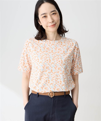 DECOY 【in Bloomコラボ】ひやさら総柄Tシャツ【冷感】【UVカット】【ひやさや・UVカット・オーガニックコットン】_variationthumb_1