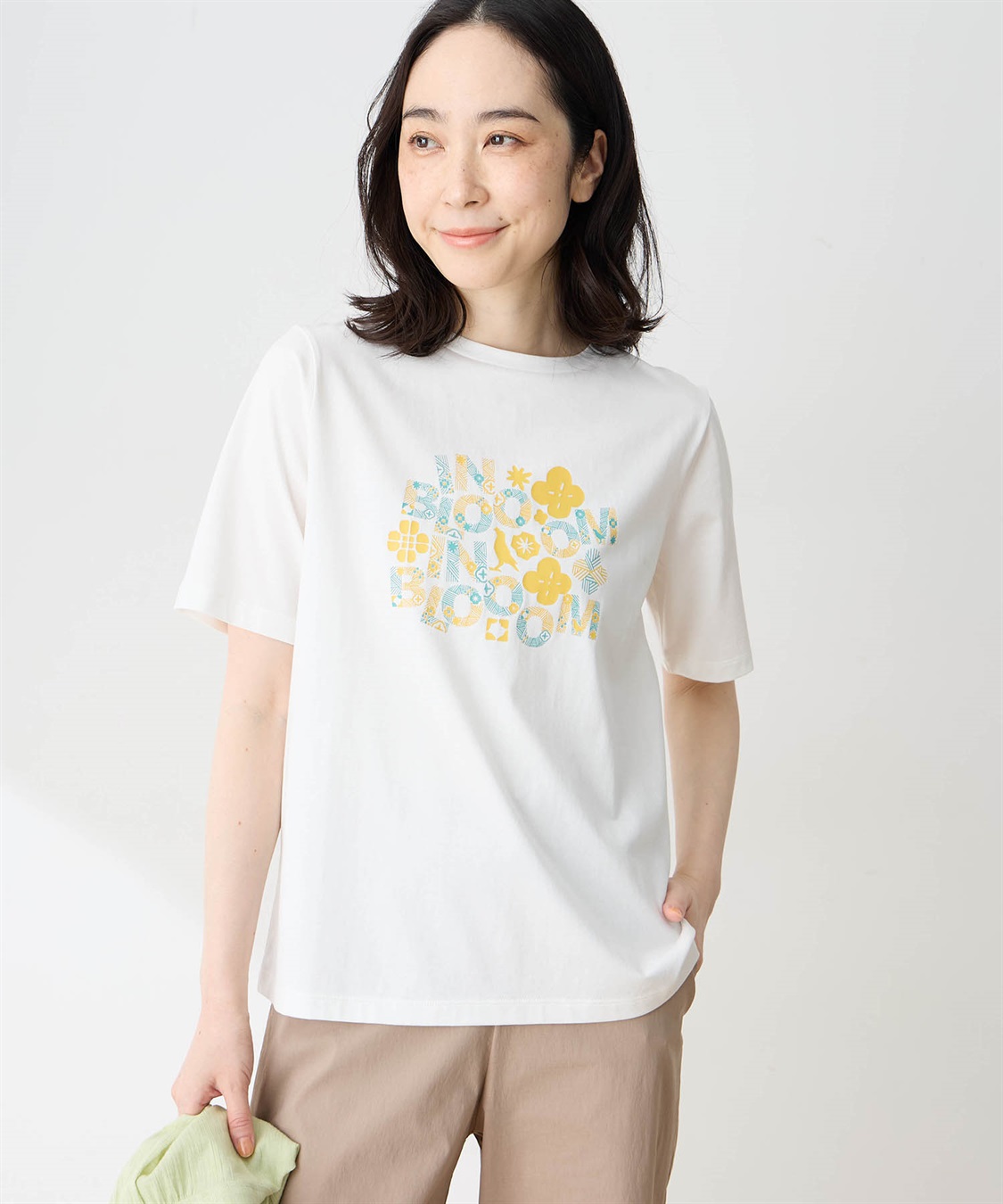 DECOY 【in Bloomコラボ】ひやさらプリントTシャツ【冷感】【UVカット】【ひやさら・UVカット・オーガニックコットン】_variation_1