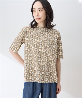 DECOY 【ひやさらコットン】バックタックペイズリープリント5分袖Tシャツ【綿100％・接触冷感・UVカット】_variationthumb_1