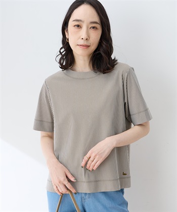 DECOY トリコットストライプ5分袖Tシャツ【接触冷感・UVカット】_variationthumb_3