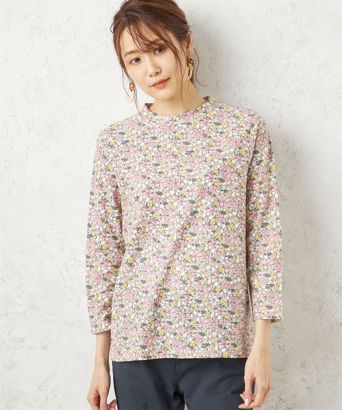 DECOY オーガニックコットン花柄プリントプルオーバー_main