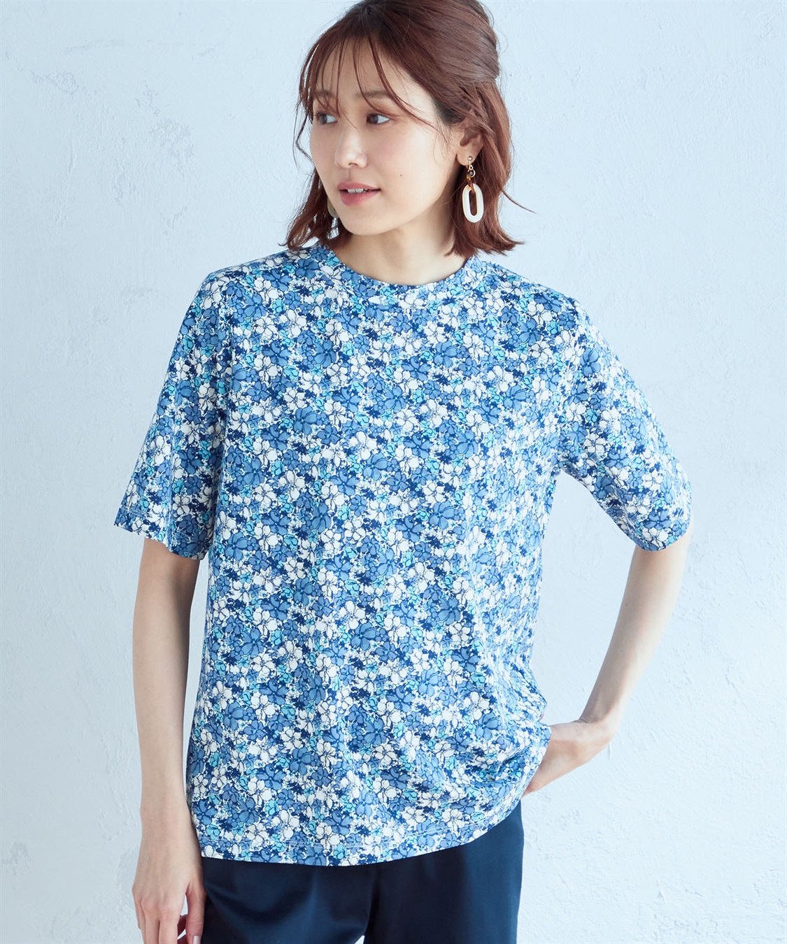 接触冷感】花柄プリントプルオーバー DECOY｜クロスプラス公式通販サイト