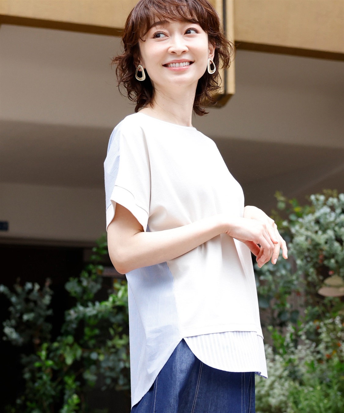 DECOY 【接触冷感】ストライプ切り替えプルオーバー_variation_1