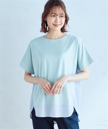 DECOY 【接触冷感】ストライプ切り替えプルオーバー_variationthumb_2