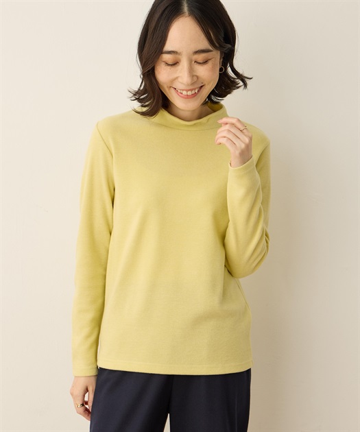 シアバター配合】ハイネックカットプルオーバー【吸湿発熱・日本製