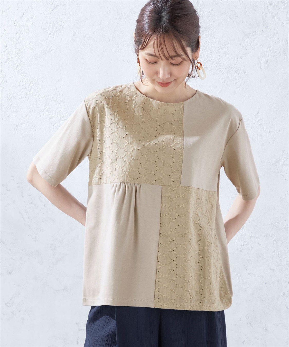 DECOY 刺しゅう切替プルオーバー_variation_1