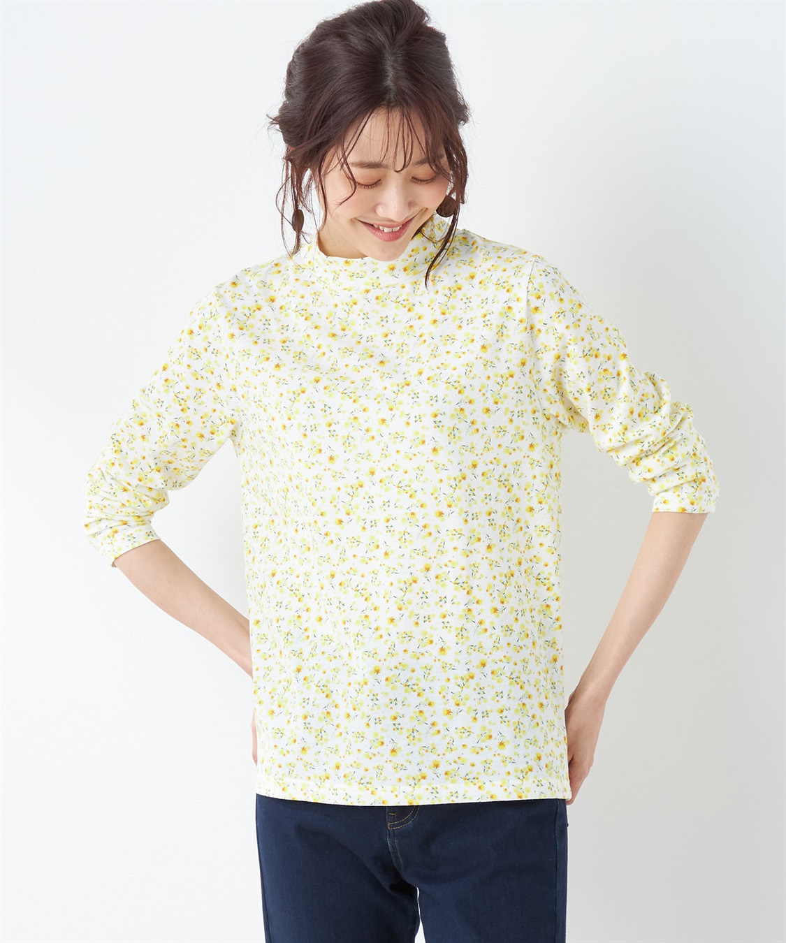 DECOY ミモザプリントハイネックカットソー_variation_1