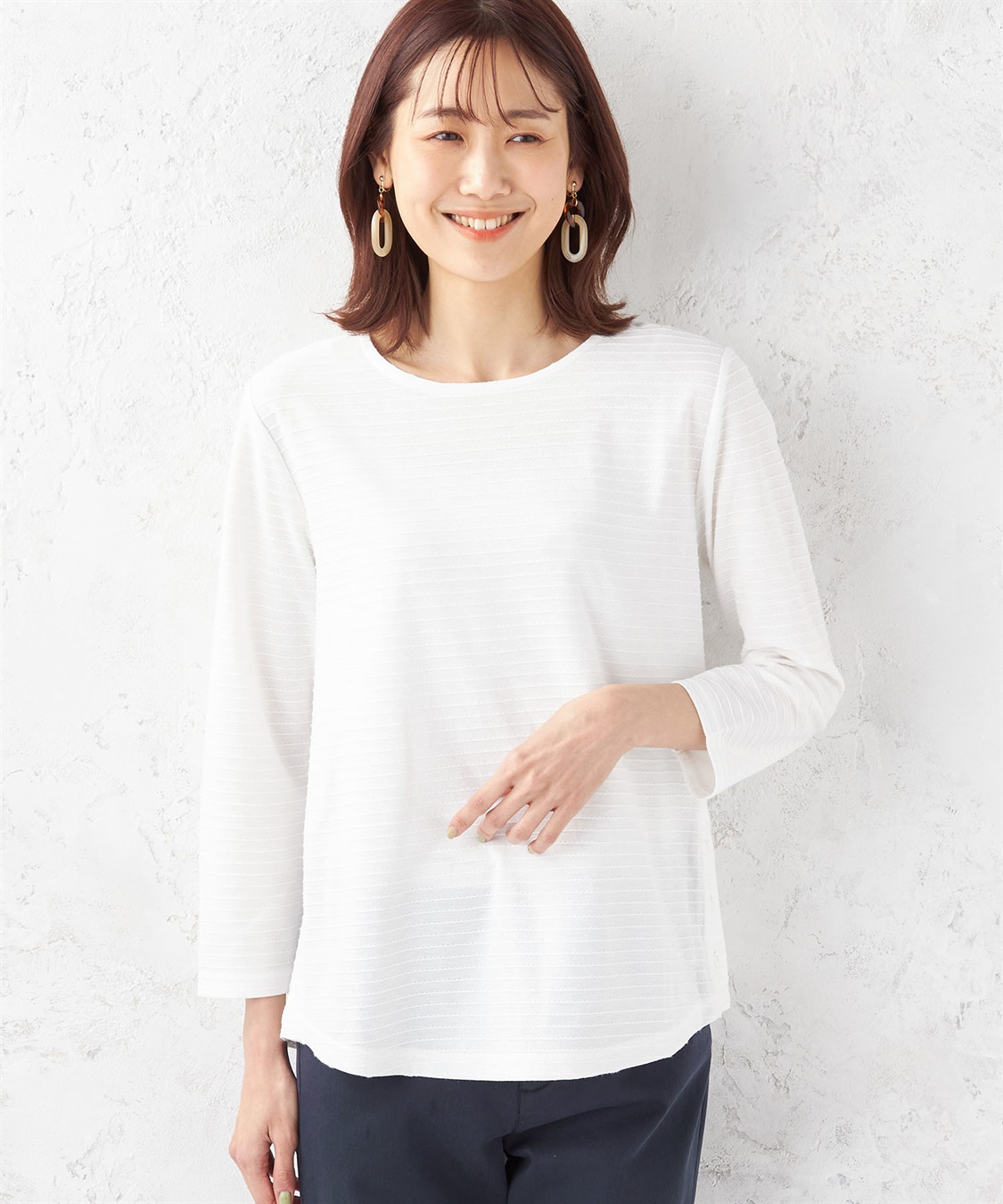 DECOY オーガニックコットンジャガード編みプルオーバー_variation_1