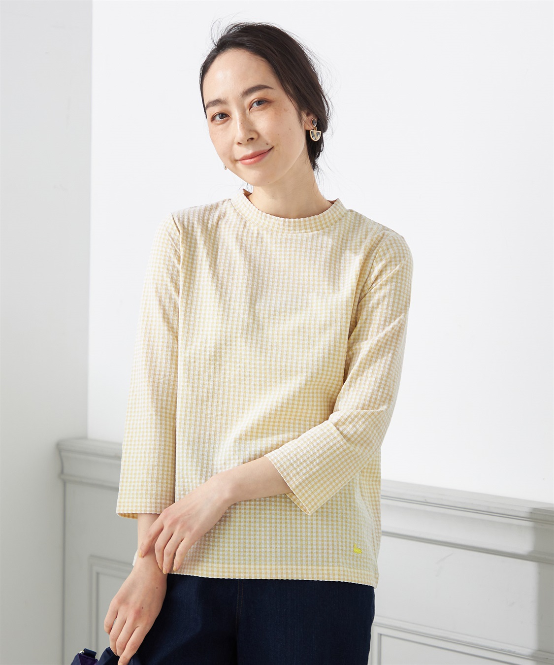 DECOY ギンガムサッカーハイネックプルオーバー_main