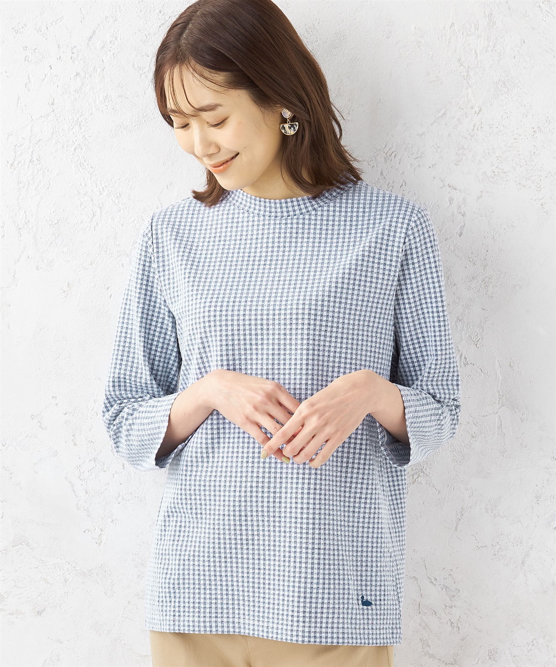 DECOY ギンガムサッカーハイネックプルオーバー_variation_3