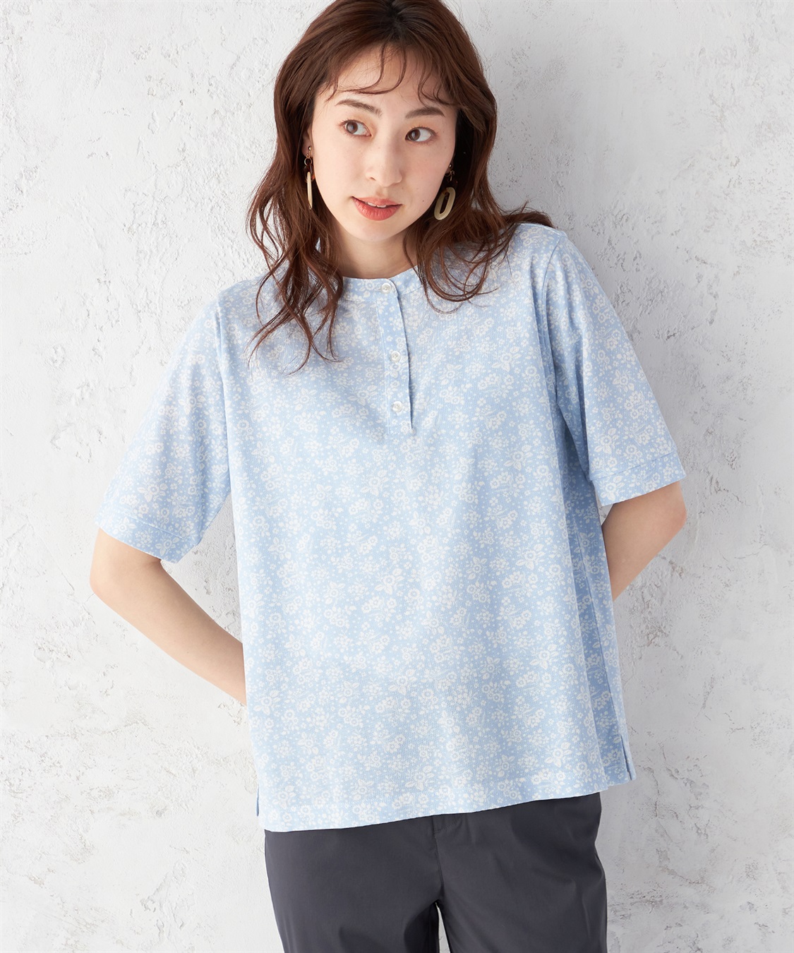 DECOY 【接触冷感】ひやさらカノコプリントポロシャツ_variation_2