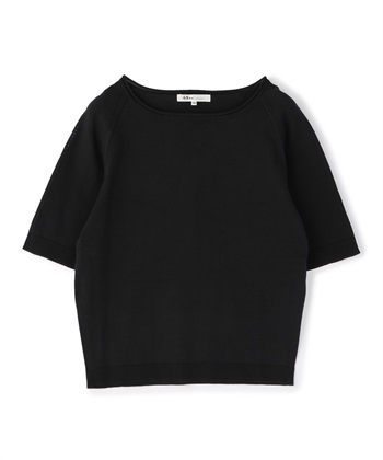 未使用 ブラック&ホワイト ☆ ウール ニット 半袖 プルオーバー １ 日本製 バンダナ刺繍ニットプルオーバー 49AV JUNKO SHIMADA｜クロス