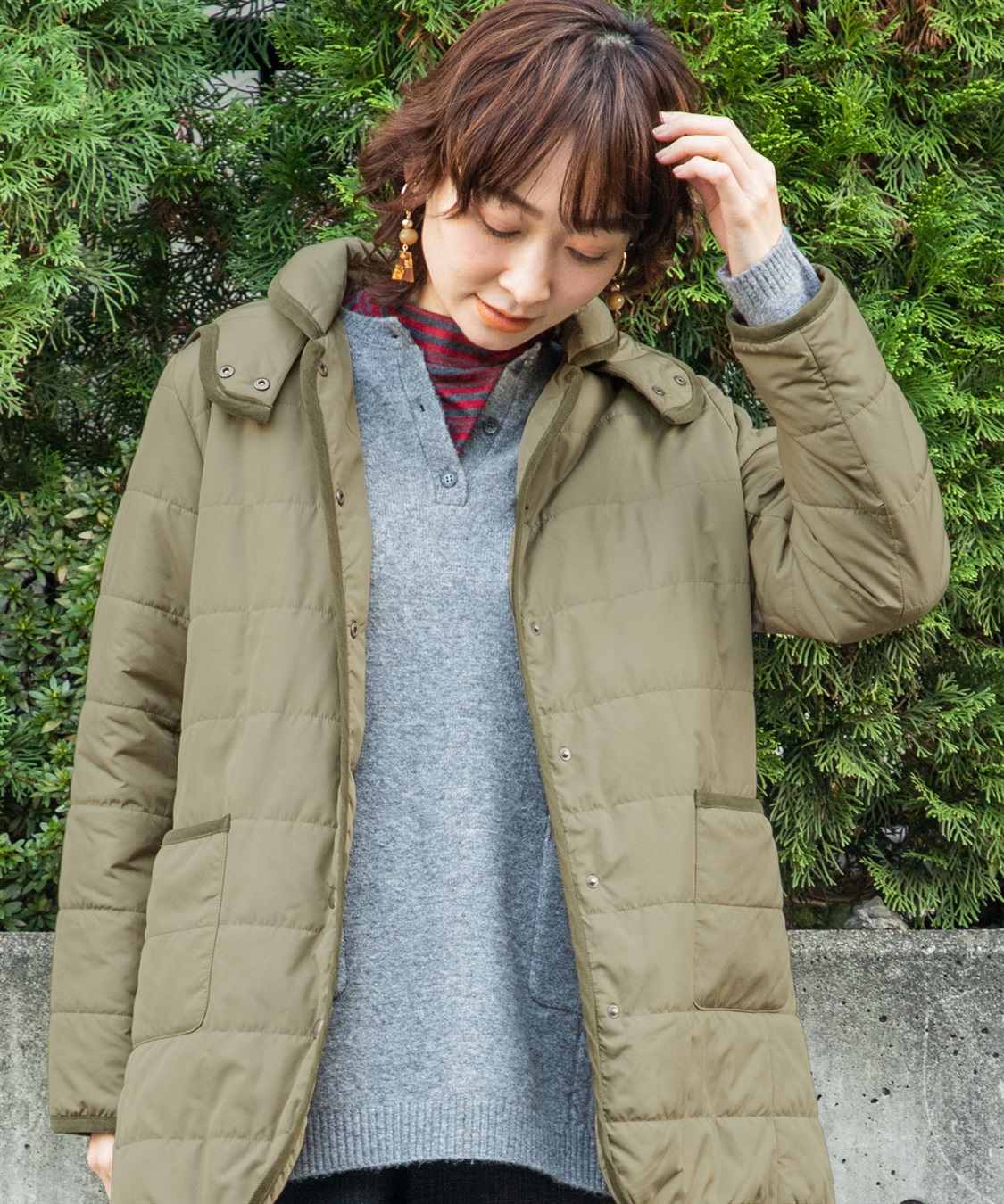 DECOY ハンドウォッシャブルケーブル編みニットチュニック_main