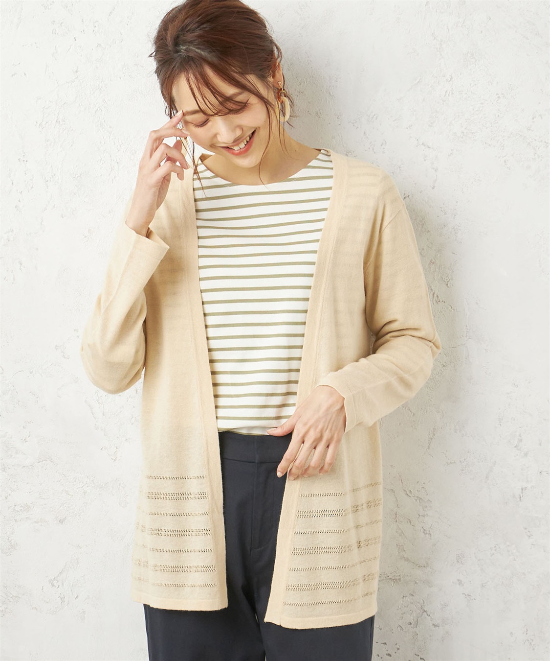 DECOY リネン混ニットカーディガン_variation_1