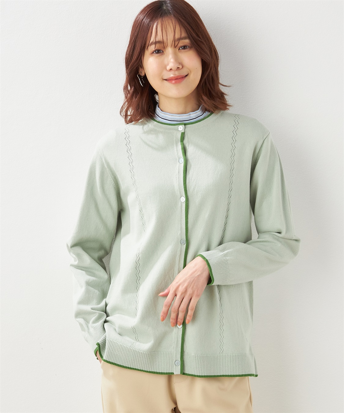 DECOY 配色トリムニットカーディガン_variation_2