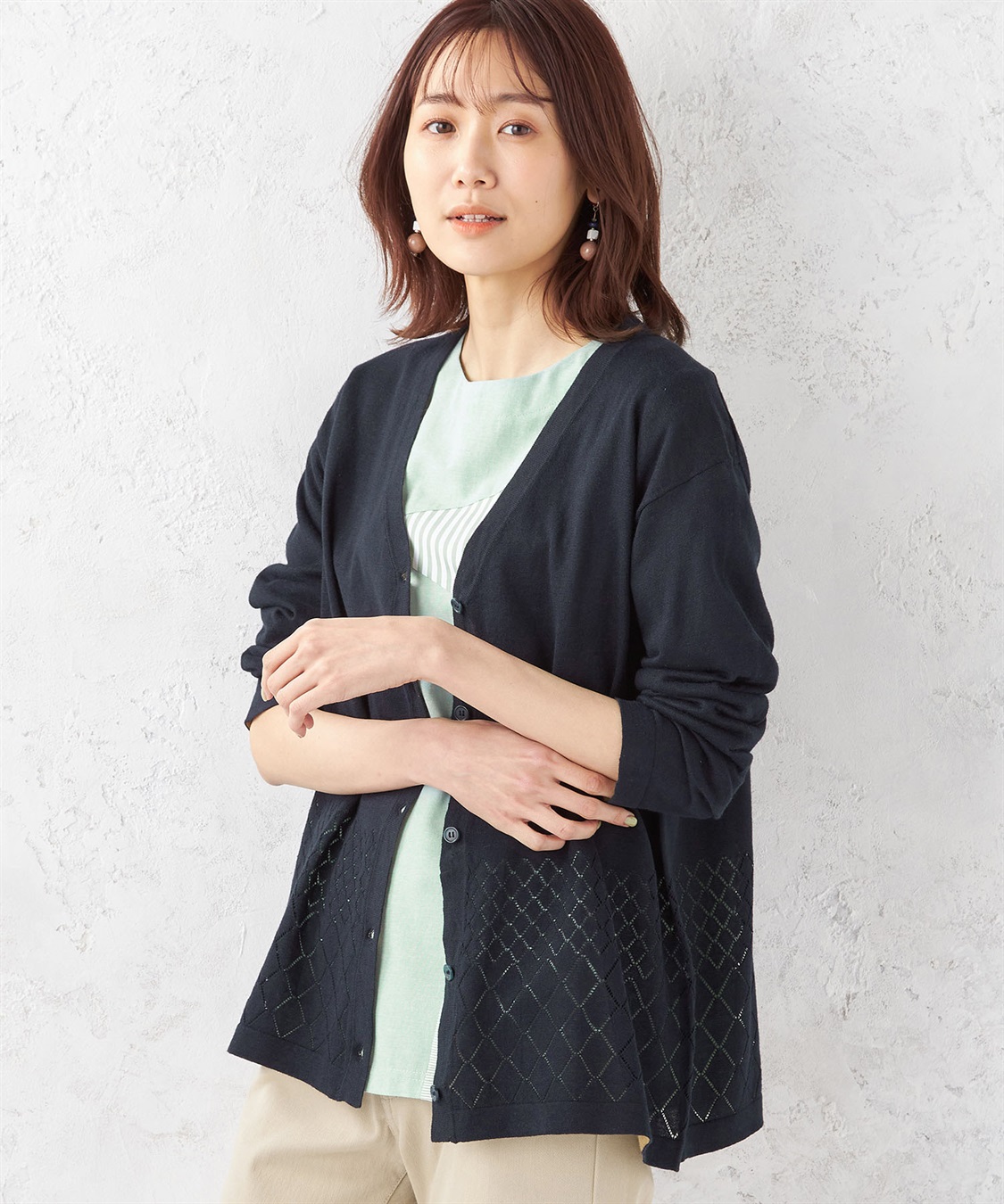 DECOY リネンブランドカーディガン_variation_2