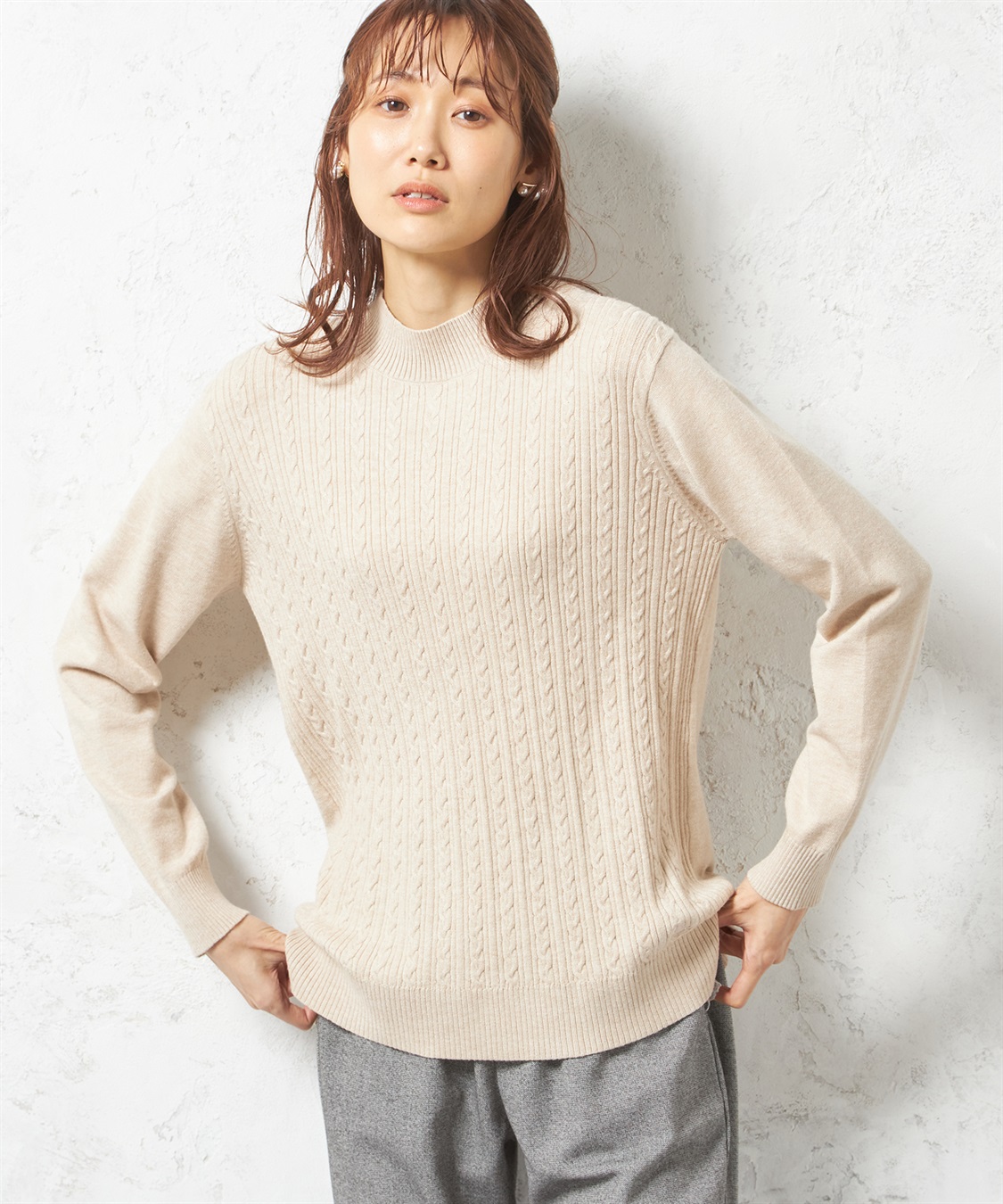 DECOY ハイネックケーブルニットプルオーバー_variation_2