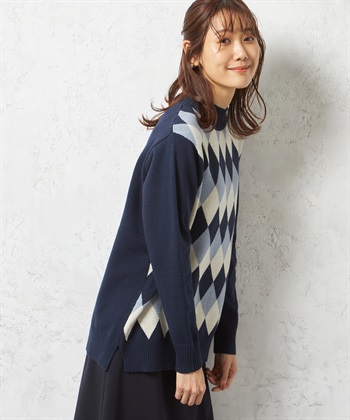 DECOY アーガイルニットプルオーバー_variationthumb_3