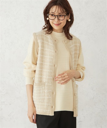 DECOY ツイードニットベスト_variationthumb_1