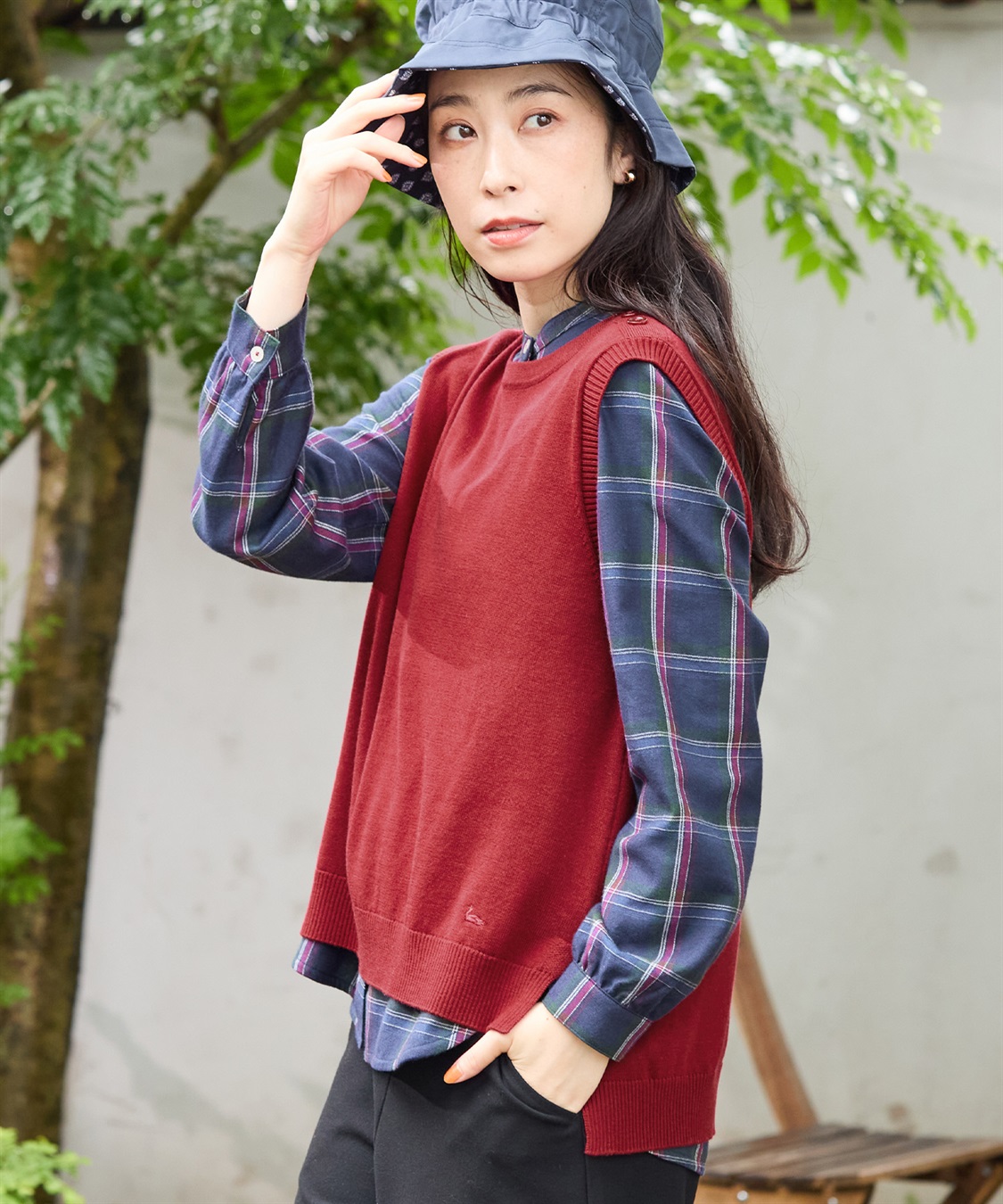 DECOY ラウンドヘムニットベスト_main