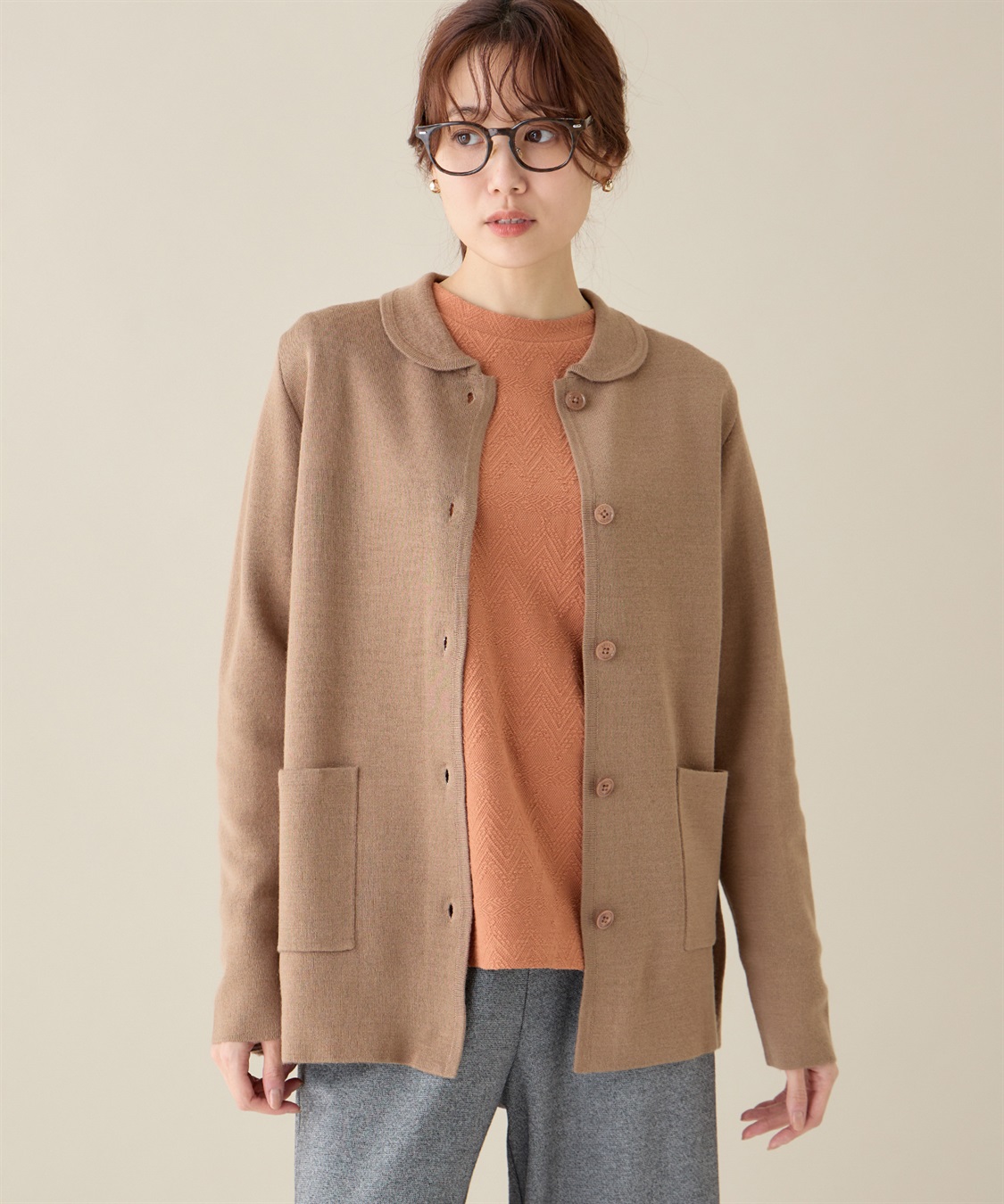 DECOY ダブルフェイス衿つきカーディガン_variation_2